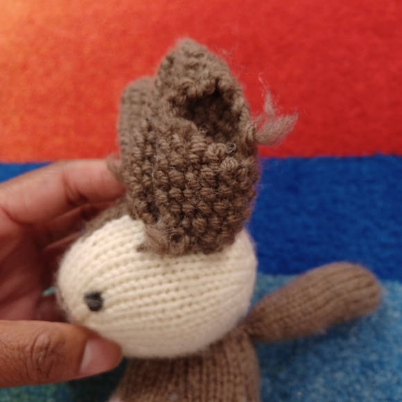 โ Handmade Yarn Crochet floppy Yarn cute Bunny Soft Toy lovey knitted plush - Picture 7 of 15